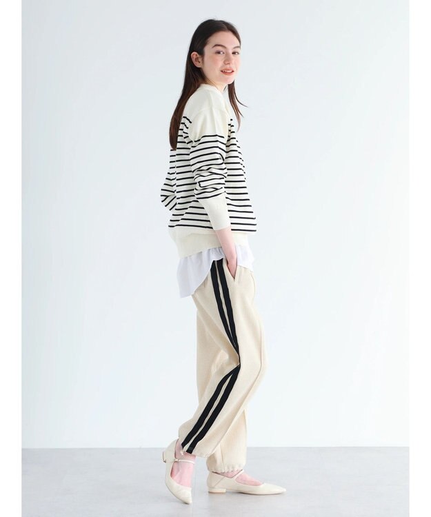 CRAFT STANDARD BOUTIQUE パネルボーダーニットプルオーバー White