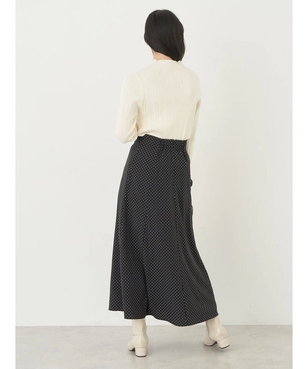 earth music&ecology 配色フリルニットプルオーバー Ivory