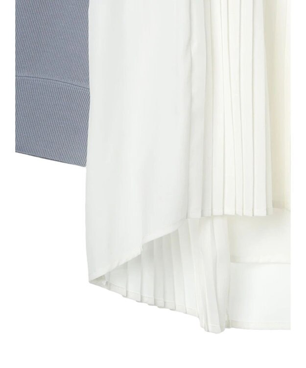 earth music&ecology プリーツヘムドッキングチュニック Blue Gray