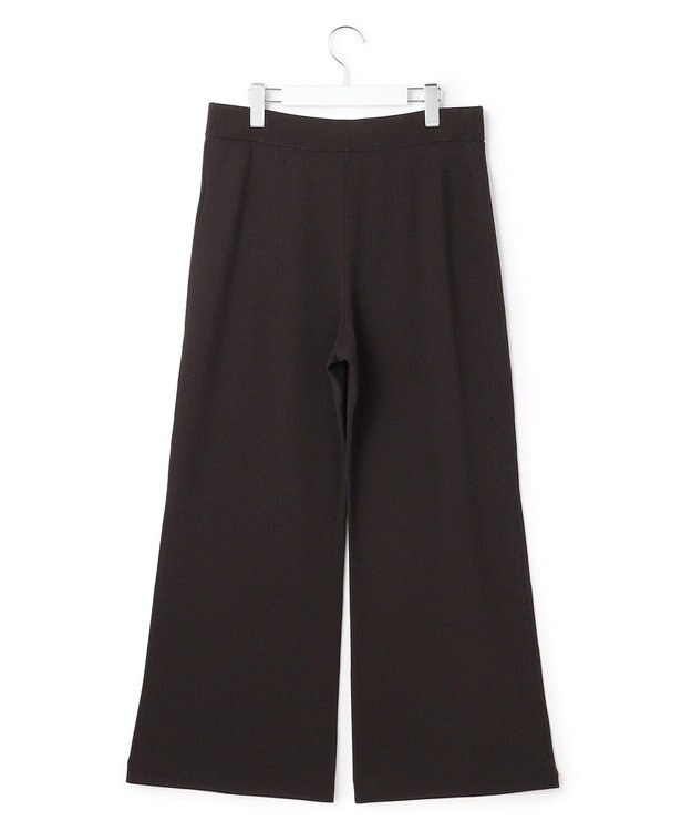 23区 L 【Lサイズ限定】レーヨンポリエステルストレッチ ニット パンツ ダークブラウン系