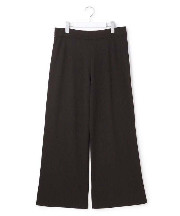 23区 L 【Lサイズ限定】レーヨンポリエステルストレッチ ニット パンツ ダークブラウン系