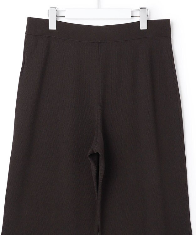 23区 L 【Lサイズ限定】レーヨンポリエステルストレッチ ニット パンツ ダークブラウン系