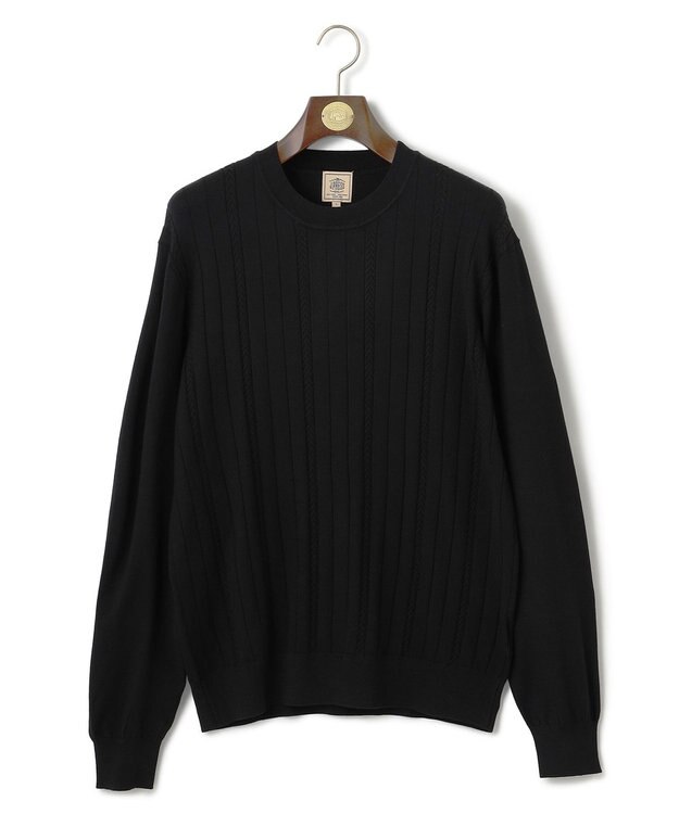 J.PRESS MEN 【ストレッチ性 / イージーケア】【FLEX YARN】クルーネックニット ブラック系
