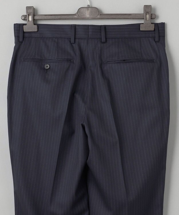 GOTAIRIKU 横に伸びる【TasmaniaWool/タマニアウール】ストレッチ スーツ（ネイビーストライプ） ネイビー系1