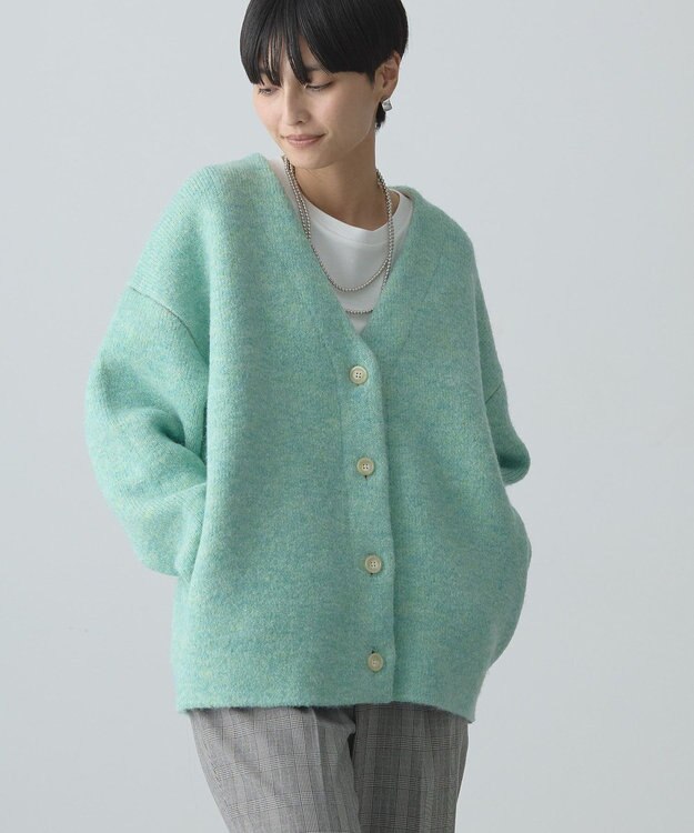 AMERICAN HOLIC ブークレＷフェイスＶネックニットカーディガン Light Green