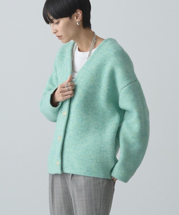 AMERICAN HOLIC ブークレＷフェイスＶネックニットカーディガン Light Green