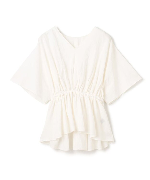 uncrave コットンリネンボイル ペプラムブラウス オフ