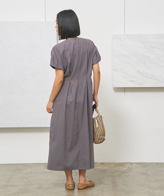 J.PRESS YORK STREET 【WOMEN】リネンライクイージーフィット ワンピース グレー系