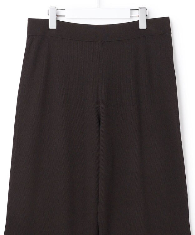 23区 L 【Lサイズ限定】レーヨンポリエステルストレッチ ニット パンツ ダークブラウン系
