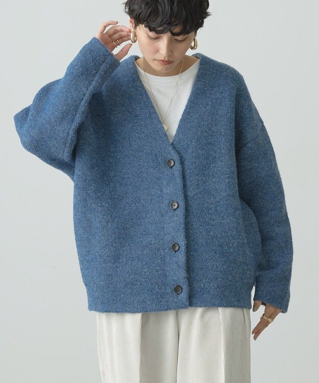 AMERICAN HOLIC ブークレＷフェイスＶネックニットカーディガン Blue