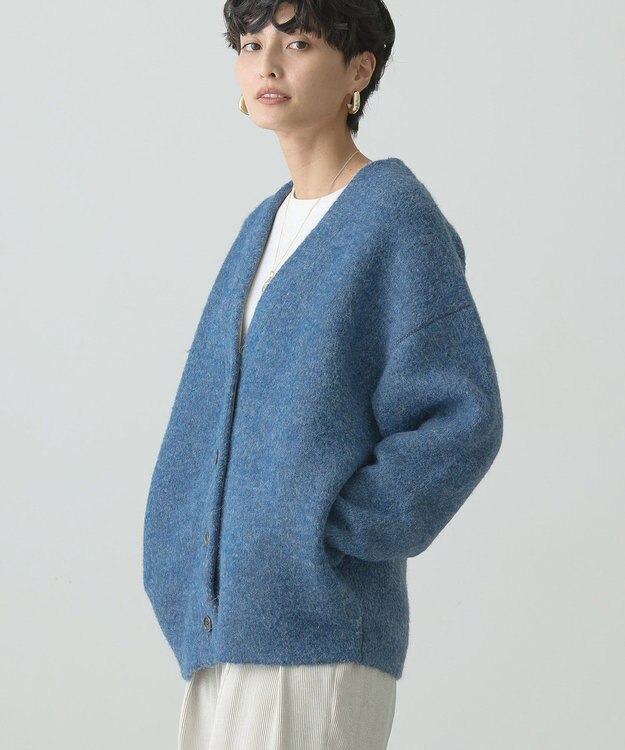 AMERICAN HOLIC ブークレＷフェイスＶネックニットカーディガン Blue