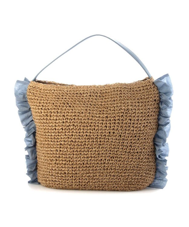 UNBILLION カシュカシュ cachecache / サイドフリルワンンハンドルトート カゴバッグ ブルー