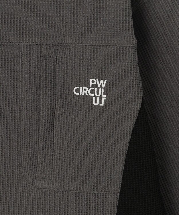 PW CIRCULUS 今が旬トップス！【ドライな肌触り / UV遮蔽率98.9% UVカット / ストレッチ】【WOMEN】ワッフルハーフジップ  ゴルフウェア レディース グレー系