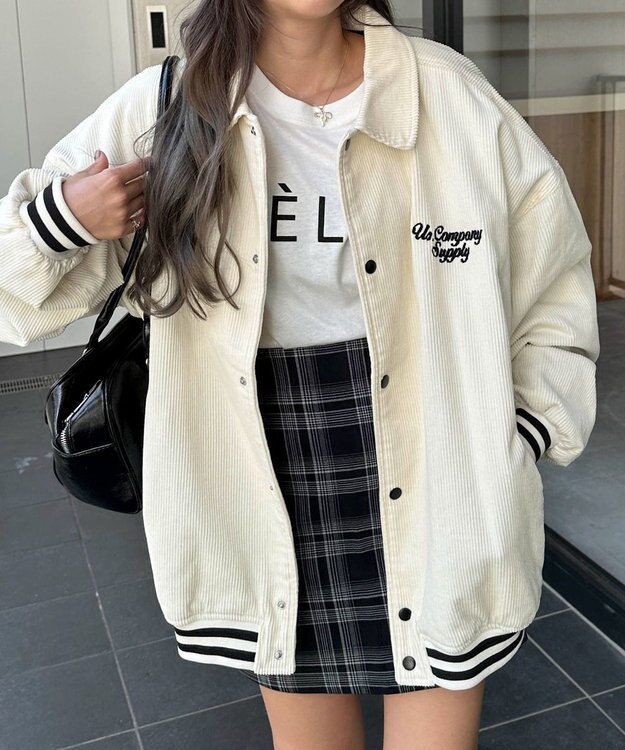 WEGO ヴィンテージコーデュロイスタジャン ホワイトその他