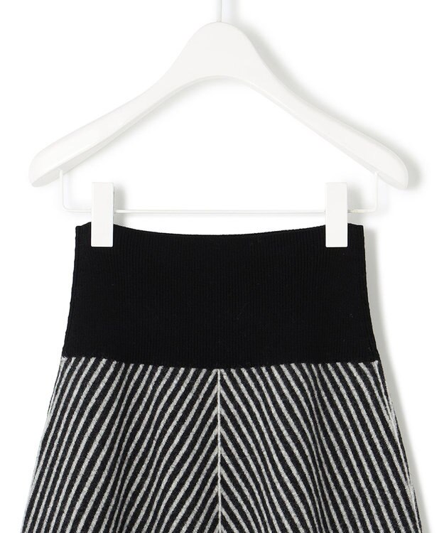 ICB ミルドウール ストライプ柄ニットスカート ブラック系1