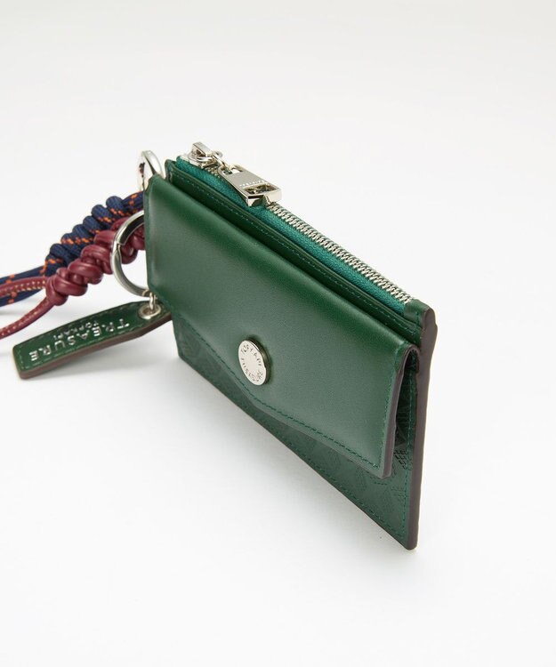 TOPKAPI 【TREASURE TOPKAPI】スムースレザー 幾何柄 フラグメントケース ダークグリーン