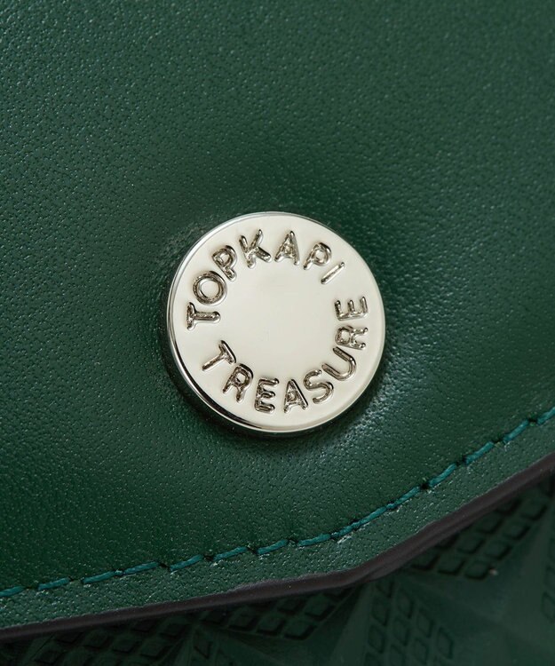 TOPKAPI 【TREASURE TOPKAPI】スムースレザー 幾何柄 フラグメントケース ダークグリーン