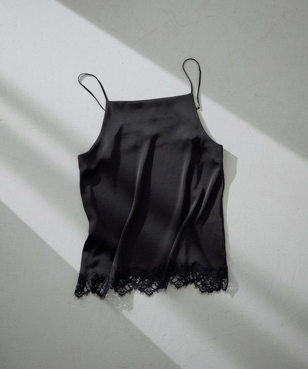 23区 S サテンレースキャミソール ブラック系