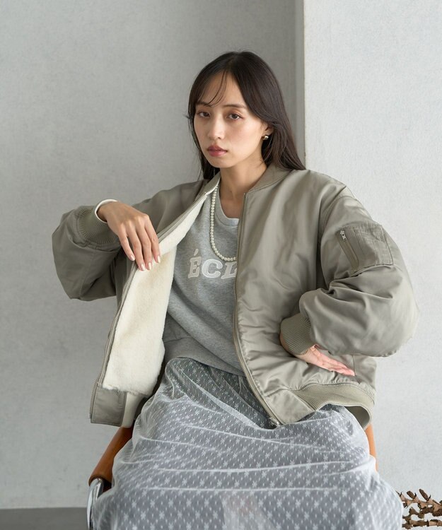 earth music&ecology リバーシブルMA-1 カーキ