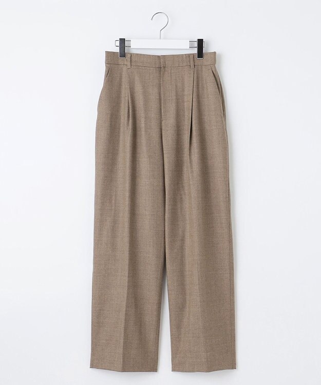 自由区 【洗える】ウォッシャブルウールサキソニーワイド パンツ TOPモカ