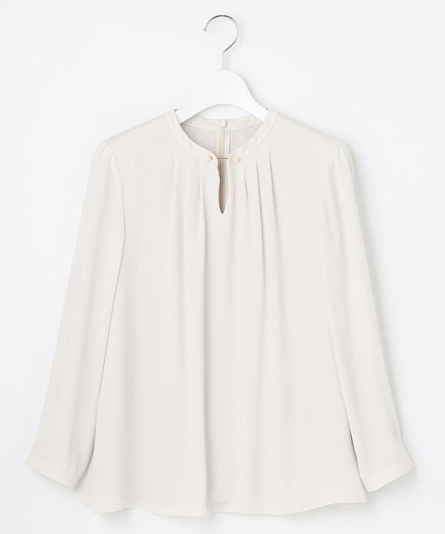 23区 L 【洗える】シルキーデシン パールモチーフ カットソー ベージュ系