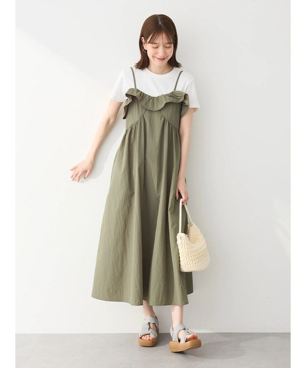 Green Parks ・ＳＵＧＡＲ　ＳＰＯＯＮ　フリルキャミワンピース Khaki