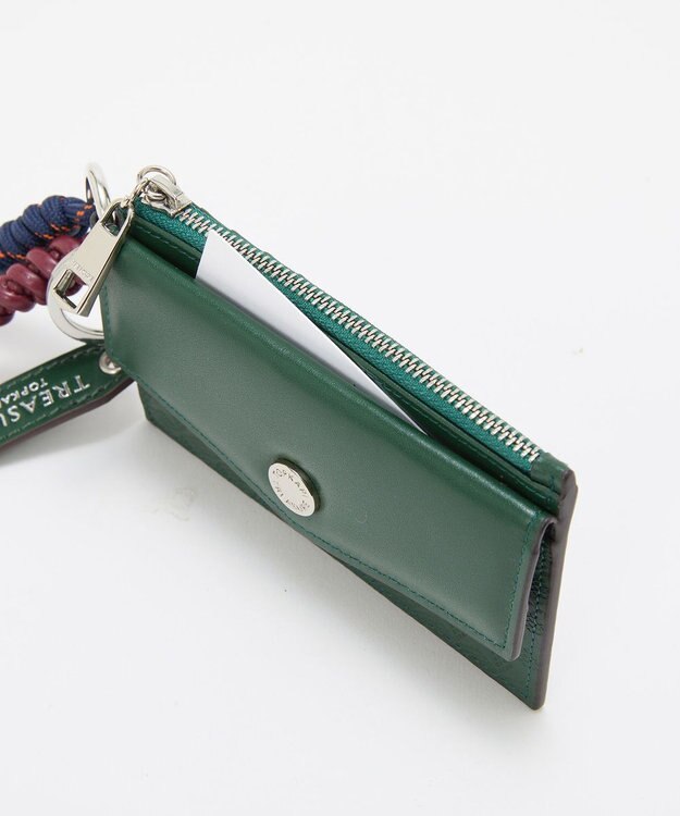 TOPKAPI 【TREASURE TOPKAPI】スムースレザー 幾何柄 フラグメントケース ダークグリーン