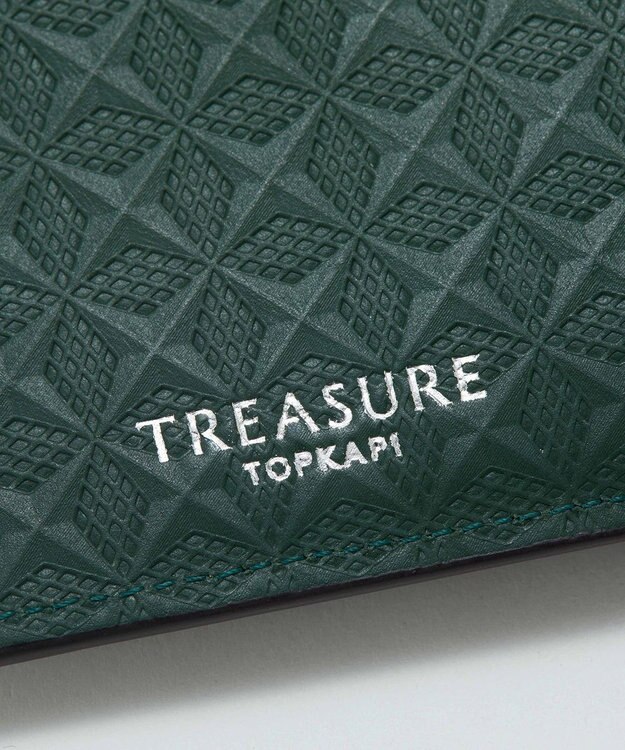 TOPKAPI 【TREASURE TOPKAPI】スムースレザー 幾何柄 フラグメントケース ダークグリーン