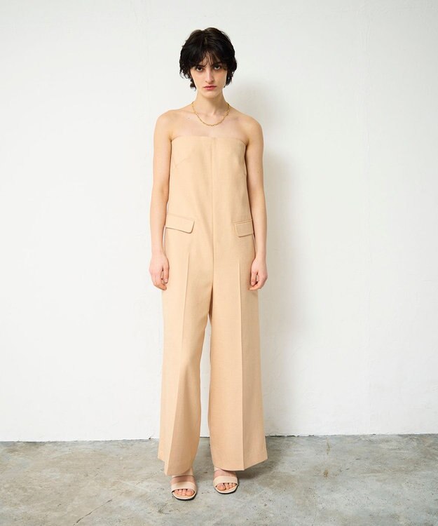 GRACE CONTINENTAL リネンタッチビスチェサロペ ピンク