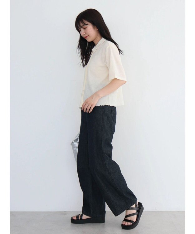 Green Parks BEST PRICE 表面カット衿付シャツ Ecru