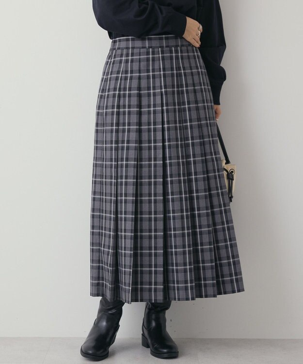 AMERICAN HOLIC T/Rタータンチェックプリーツスカート Black