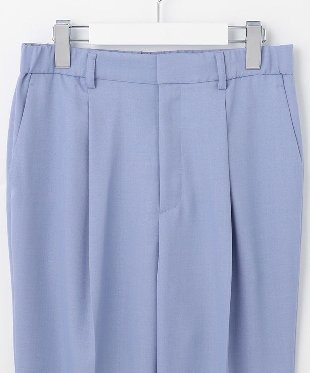 自由区 【接触冷感・速乾・UVケア・撥水・防シワ・XSサイズあり】リネンライクツィルテーパード パンツ ダルブルー系