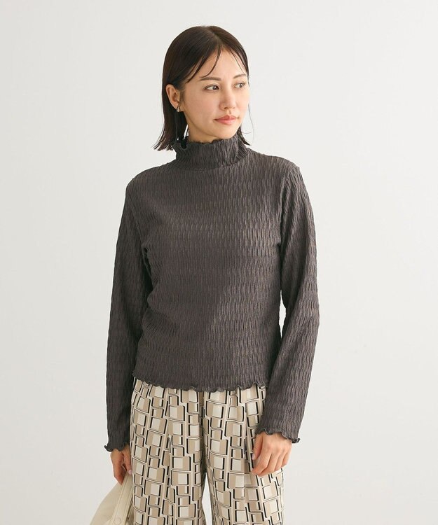 Green Parks ・Ｐｅｔｉｔ　Ｆｌｅｕｒ　ジャカードハイネックロンＴＥ Charcoal Gray