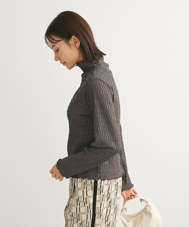 Green Parks ・Ｐｅｔｉｔ　Ｆｌｅｕｒ　ジャカードハイネックロンＴＥ Charcoal Gray