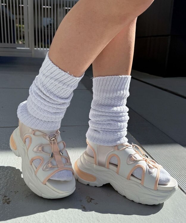 WEGO 【SMLXLサイズ展開】クリアライトソールレースアップサンダル ライトピンク