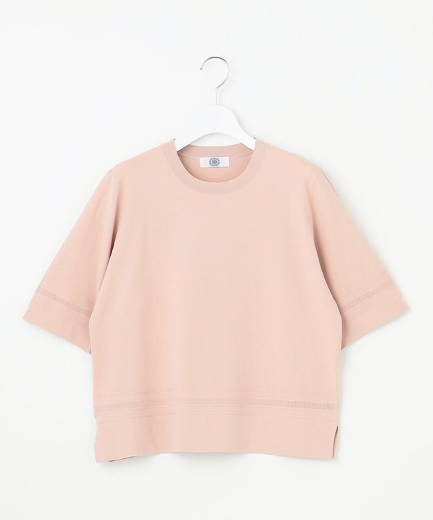 J.PRESS LADIES L 【洗える】RAYON ELITE STRETCH クルーネック ニット ピンク系