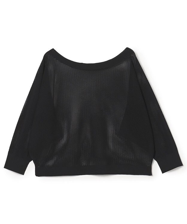 Chacott Chacott BALANCE【ノーソイングニット】７分袖メッシュニットＴシャツ ブラック