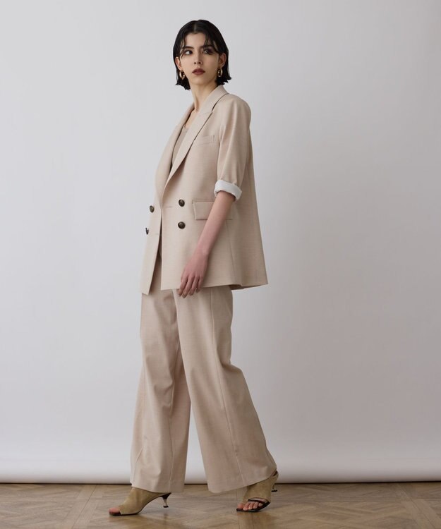 GRACE CONTINENTAL スラブストレッチタックパンツ ベージュ