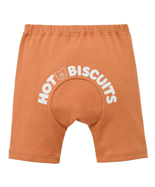 MIKI HOUSE HOT BISCUITS 【70-100cm】ロゴシリーズ 6分丈ハーフパンツ オレンジ