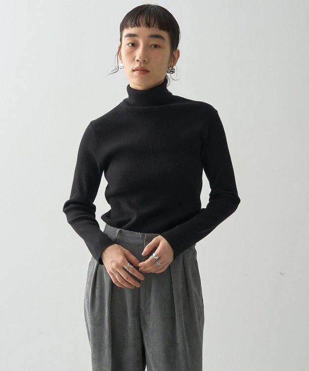 AMERICAN HOLIC バイパチリブタートルネックニットプルオーバー Red