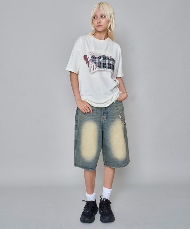 WEGO 【ユニセックス着用ITEM】パターンアップリケグラフィックT（SS） ホワイト