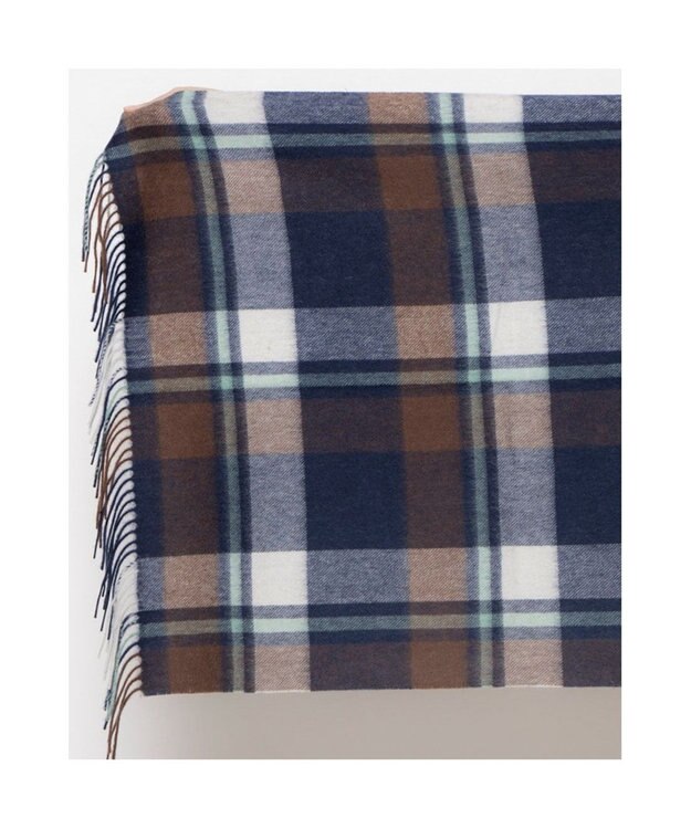 UNBILLION カシュネ cache nez / ウールチェックストール ネイビーミックス