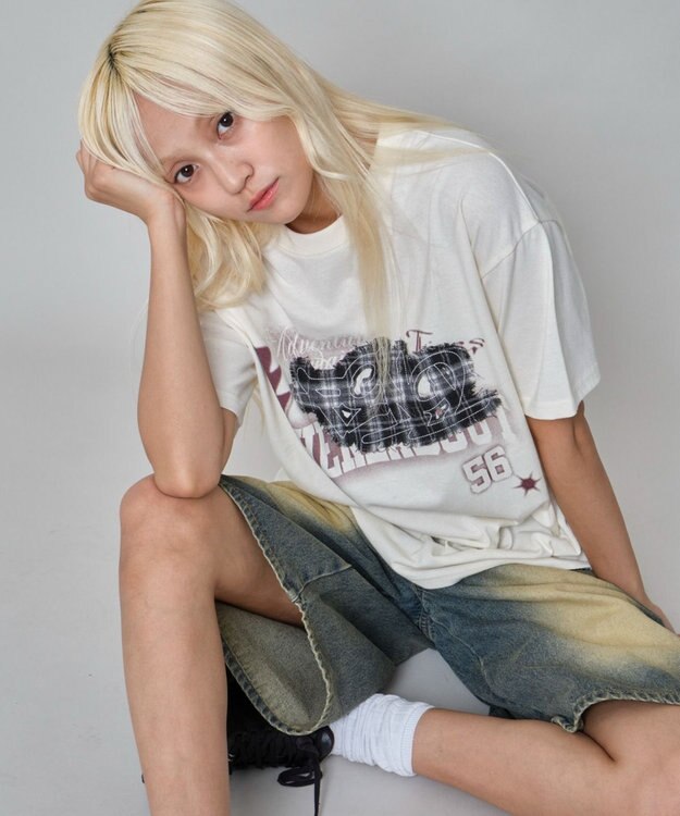 WEGO 【ユニセックス着用ITEM】パターンアップリケグラフィックT（SS） ホワイト