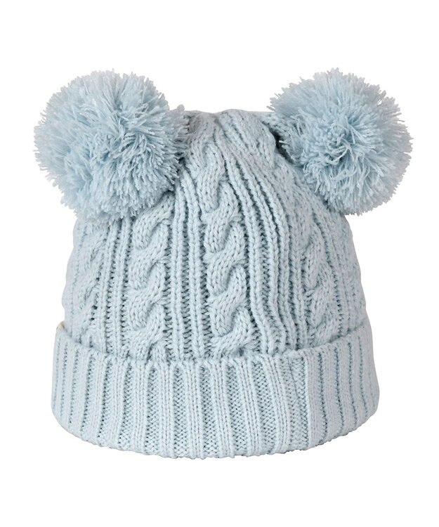 MIKI HOUSE HOT BISCUITS 【46-52cm】 くまみみ付き ニット帽 サックス