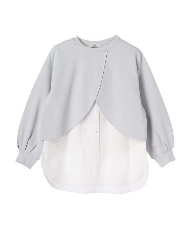 earth music&ecology ＳＥＴ２点カットプルオーバー＋シャツドッキングタンク Light Gray