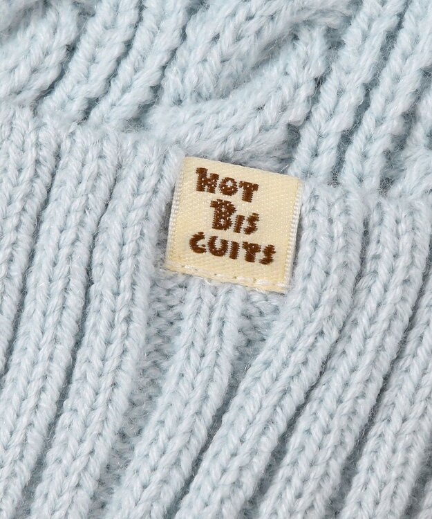 MIKI HOUSE HOT BISCUITS 【46-52cm】 くまみみ付き ニット帽 サックス