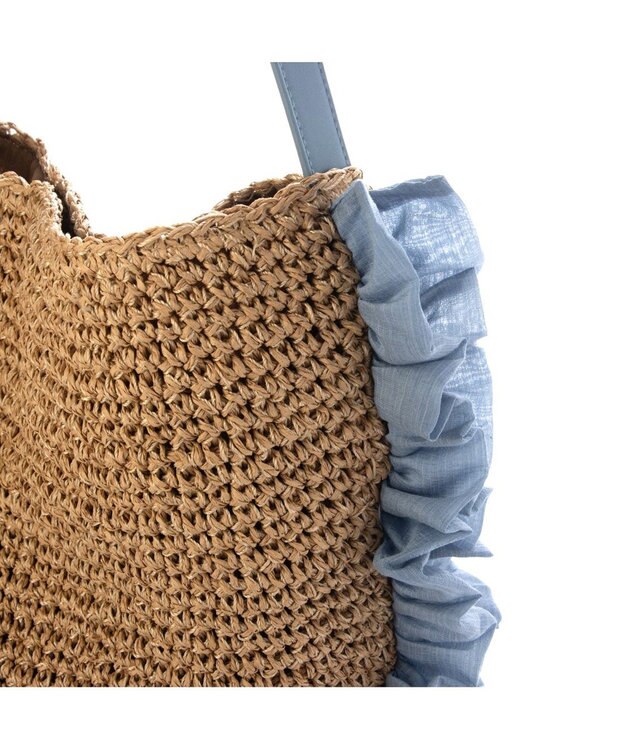 UNBILLION カシュカシュ cachecache / サイドフリルワンンハンドルトート カゴバッグ ブルー