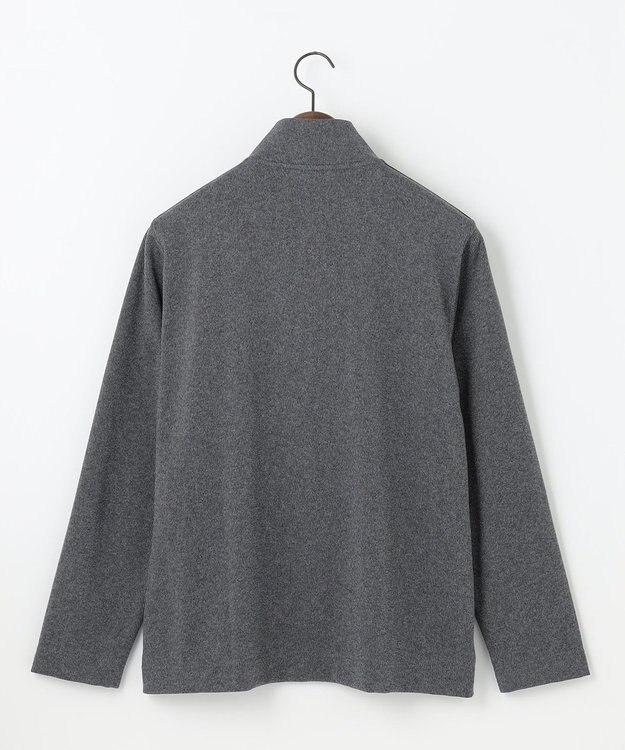 JOSEPH ABBOUD 【保温性/軽量り/ジャパンファブリック】ストライプジャカードジップ  プルオーバー グレー系1