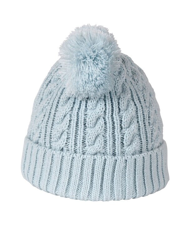 MIKI HOUSE HOT BISCUITS 【46-52cm】 くまみみ付き ニット帽 サックス