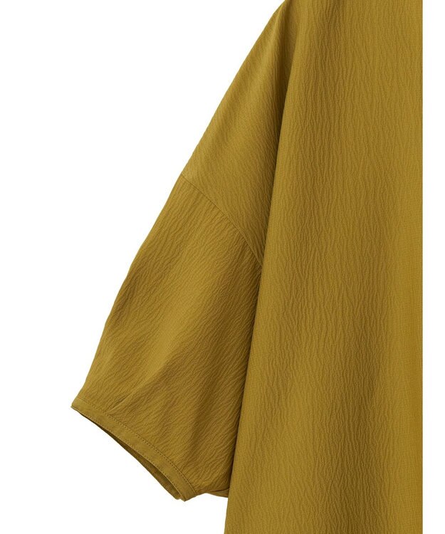 CRAFT STANDARD BOUTIQUE バンドカラーバックタック５分袖ブラウス Khaki